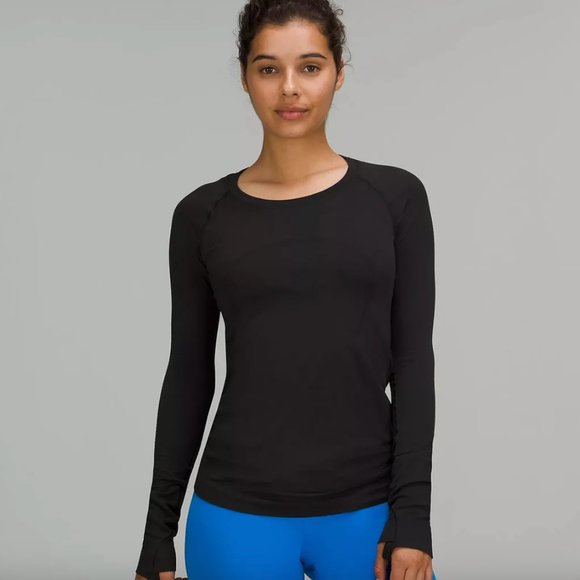 lululemon black swiftly 2.0 long sleeve regular length - Picture 1 of 5
